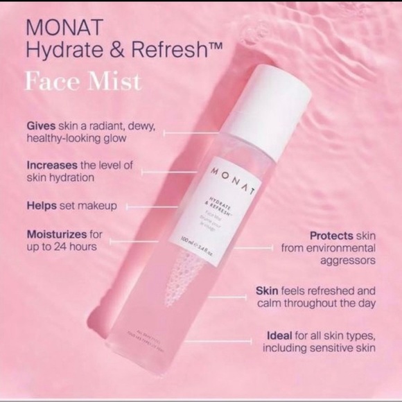 Monat Hydrate and Refresh Face Mist Primer & Setting Hydrating Spray - Picture 2 of 5